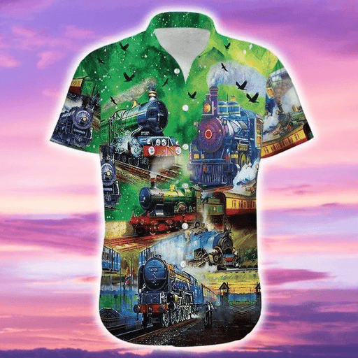 TRAIN LIFE IS A JOURNEY ENJOY THE RIDE  HAWAIIAN SHIRTS