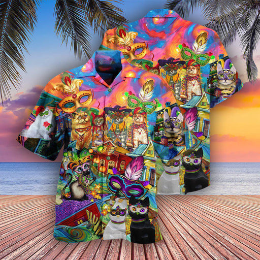 Let's Go Down Street With Cats Celebrate The Mardi Gras Festival Hawaiian Shirt