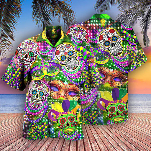 Happy Carnival Mardi Gras Skulls Hawaiian Shirt