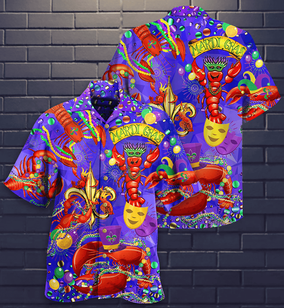 Shrimp Mardi Gras Love Animals Hawaiian Shirt