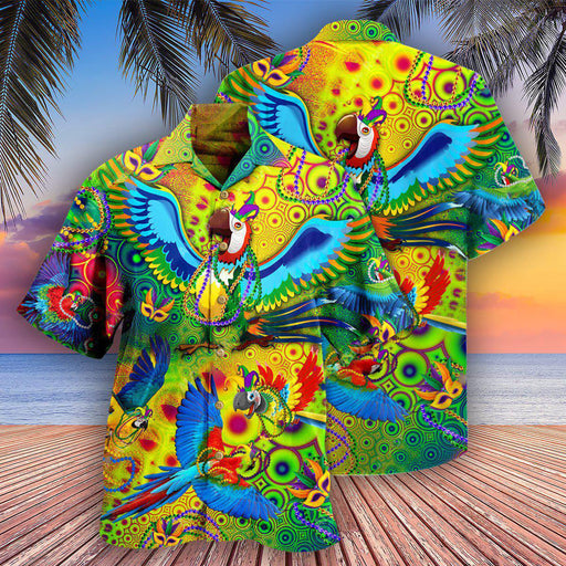 Happy Mardi Gras Parrot Love Animals Hawaiian Shirt
