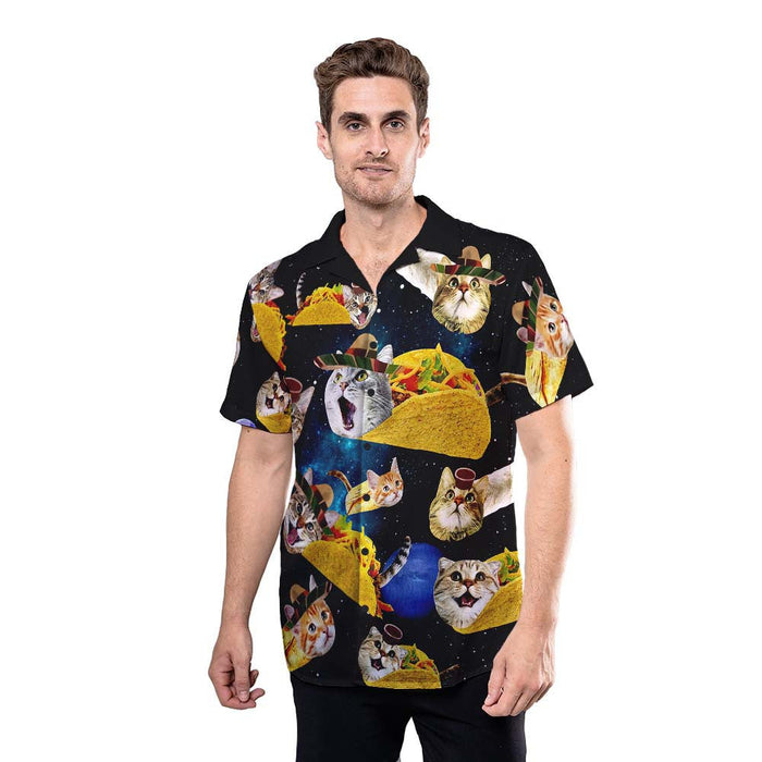 Cat Shirt - Kitty Cat Taco Flying Aloha Cat Hawaiian Shirt