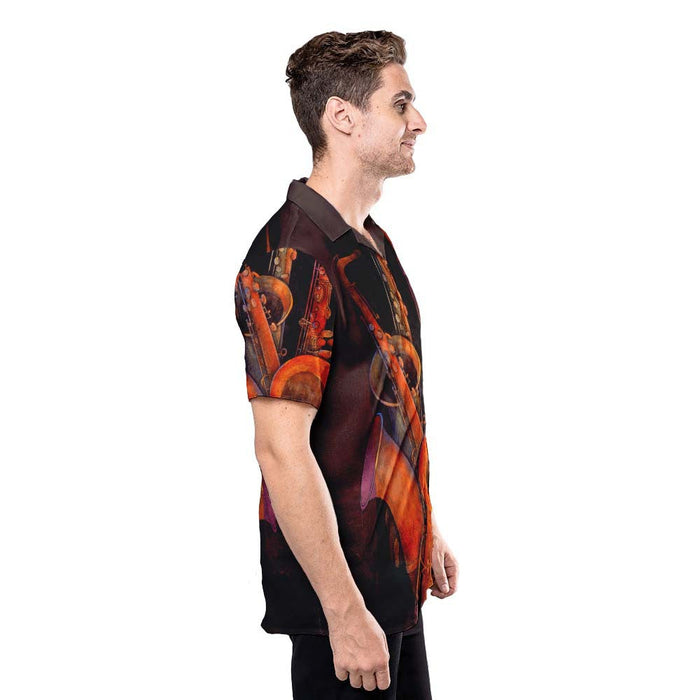 Saxophone Shirt - Jazz Saxophone Woodwind Instrument Music Hawaiian Shirt