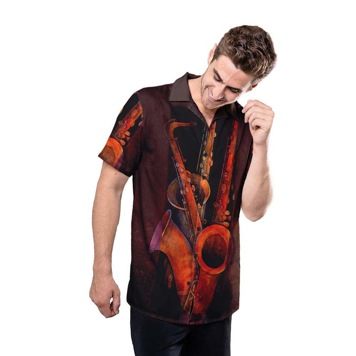 Saxophone Shirt - Jazz Saxophone Woodwind Instrument Music Hawaiian Shirt