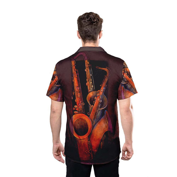 Saxophone Shirt - Jazz Saxophone Woodwind Instrument Music Hawaiian Shirt