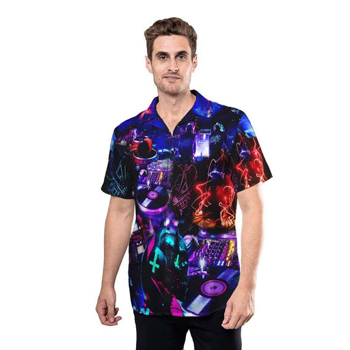 DJ Shirt - DJ Music Party On Neon Flash Music Hawaiian Shirt