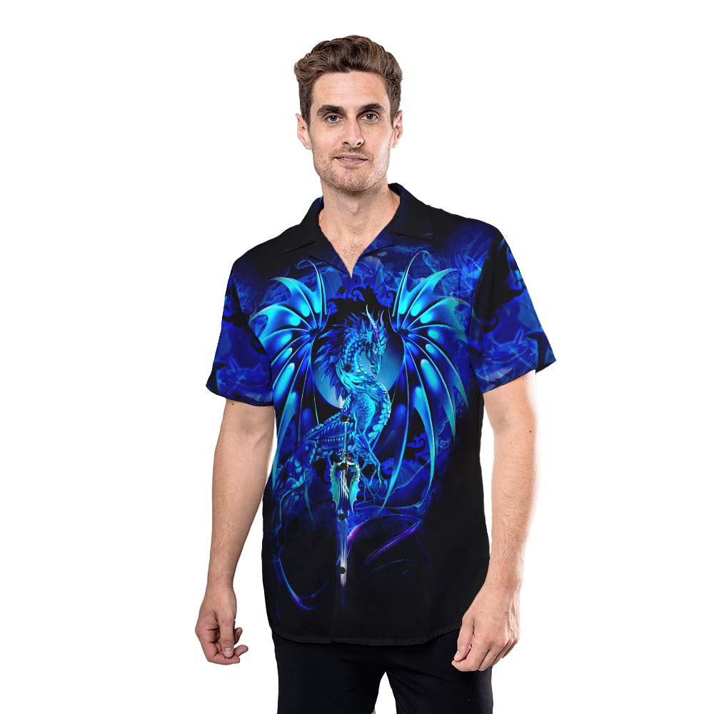 Dragon Shirt - Amazing Blue Dragon Colorful Nice Hawaiian Shirt