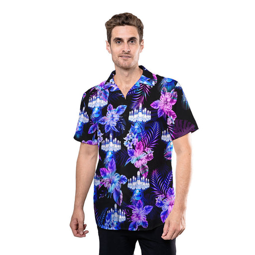 Unique Bowling Shirts - Holographic Tropical Ten Pin Bowling Custom Hawaiian Shirt