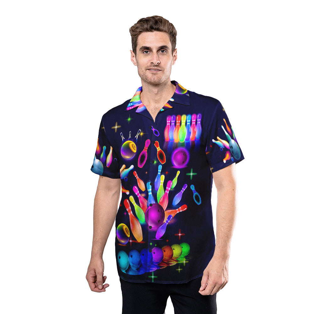 Unique Bowling Shirts - Neon Storm Bowling Shirts For Men Hawaiian Shirt