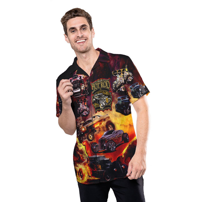 Hot Rod Shirt - Hot Rod On Fire Unisex Hawaiian Shirt