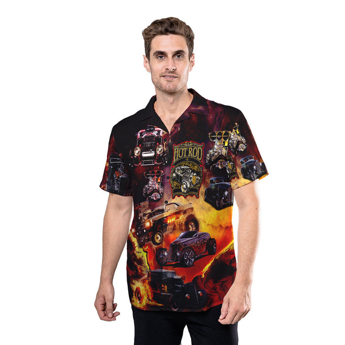 Hot Rod Shirt - Hot Rod On Fire Unisex Hawaiian Shirt