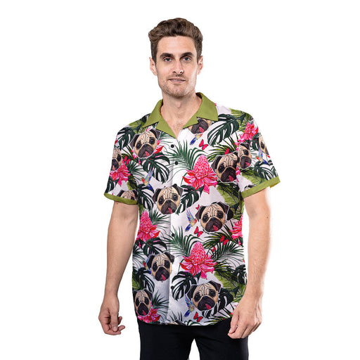 Pug Shirt - Personalized Peace Love Pug Custom Hawaiian Shirt RE