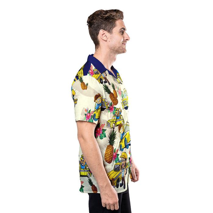Taxi Driver Shirt - Taxi Drivers Pineapple Seamless Pattern Custom Hawaiian Shirt RE