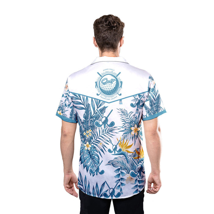 Golf Shirt - Golf Tropical x Your Logo Custom Hawaiian Shirt RE