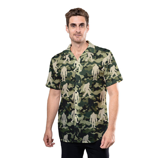 Bigfoot Funny Camo Pattern - Bigfoot Hawaiian Shirt