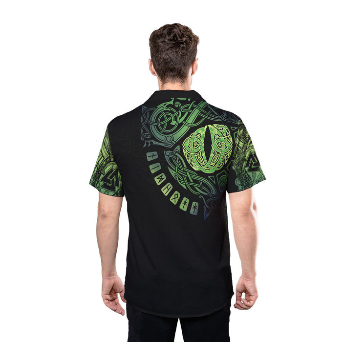 Viking Shirts - Nordic Viking Odin Gods Green Colorful - The Vikings Hawaiian Shirt