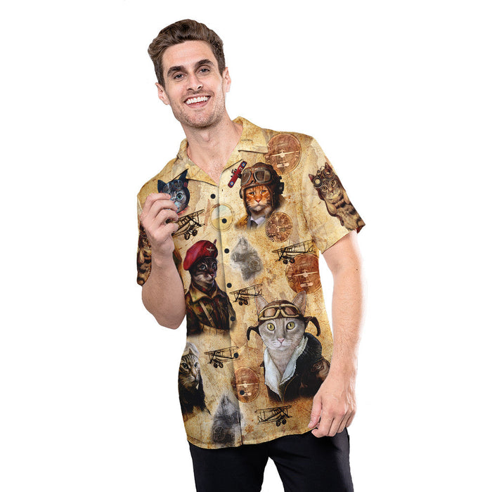 Cat Shirt - Pilot Cat Hawaiian Shirt