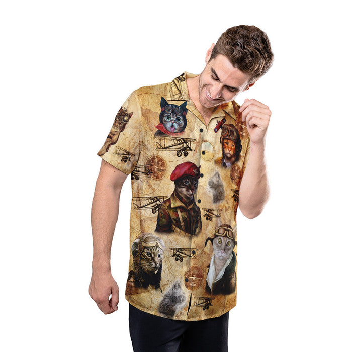 Cat Shirt - Pilot Cat Hawaiian Shirt