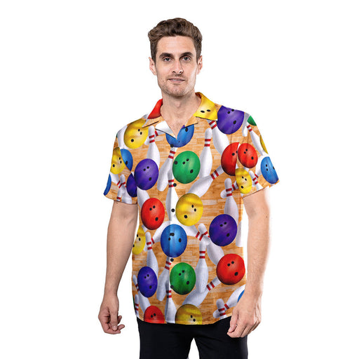 Unique Bowling Shirts - Colorful Strike Bowling Pin Hawaiian Shirt