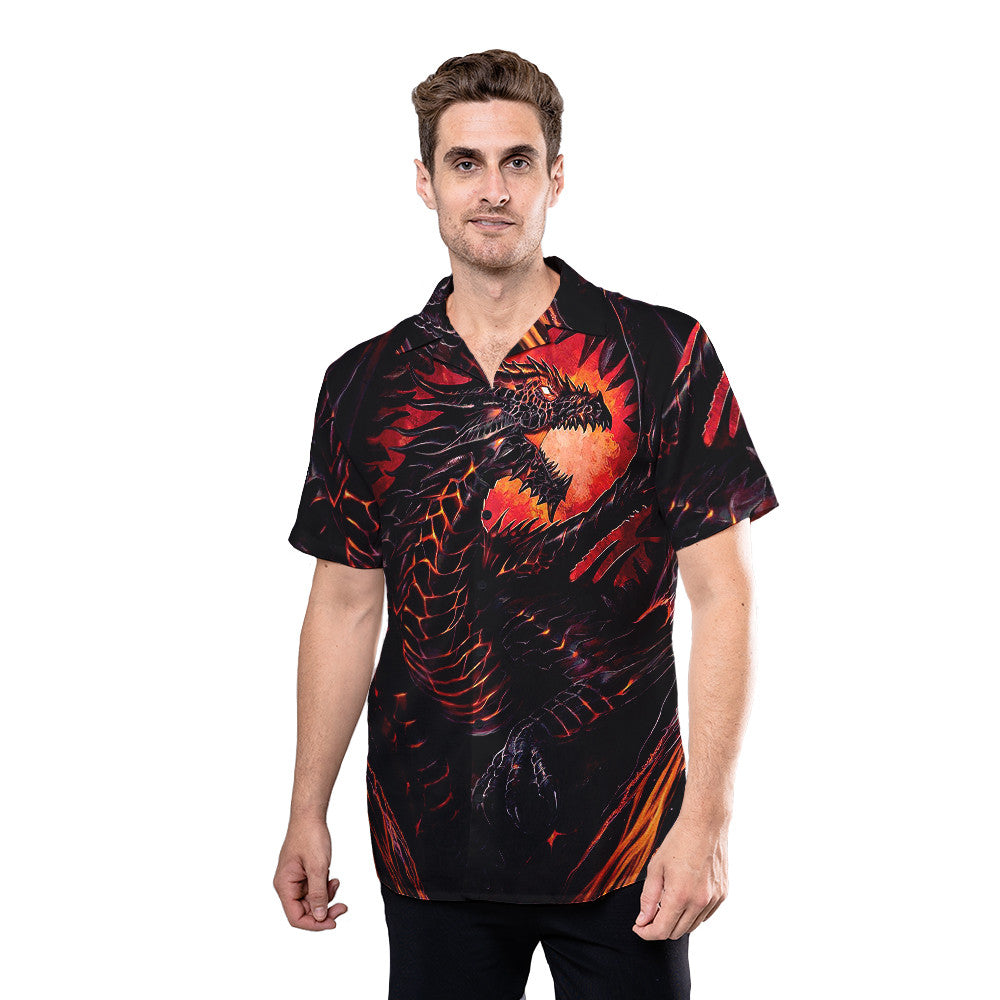 Dragon Shirt - Mythical Dragon Red Amazing Design - Dragon Hawaiian Shirt