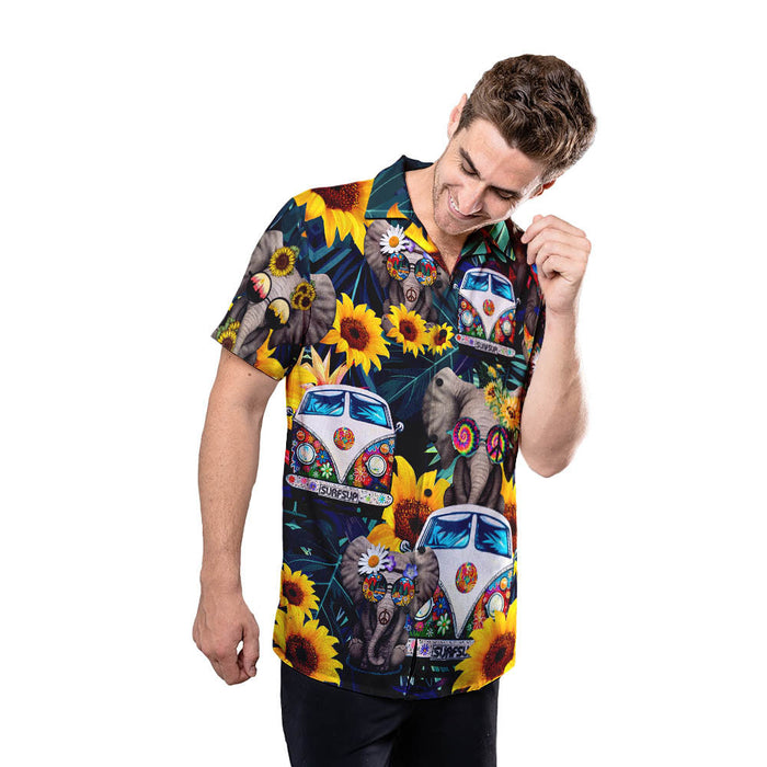 Wonderful Camping Elephant Unisex Hawaiian Shirt