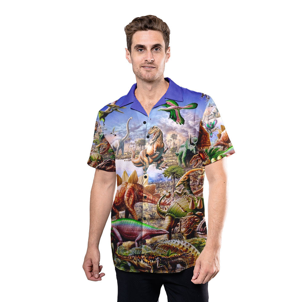 Dinosaurs World Aloha Hawaiian Shirts for Men and Women