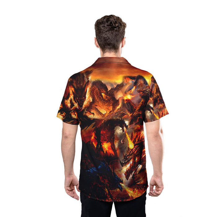 Dragon Shirt - Fire Dragon Mythology Creature Hawaiian Shirt Collection