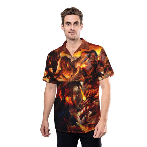 Dragon Shirt - Fire Dragon Mythology Creature Hawaiian Shirt Collection
