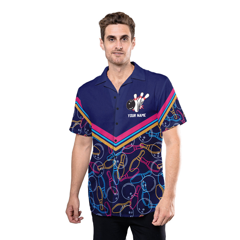 Unique Bowling Shirts - Personalized Bowling Pattern Custom Hawaiian Shirt - RE