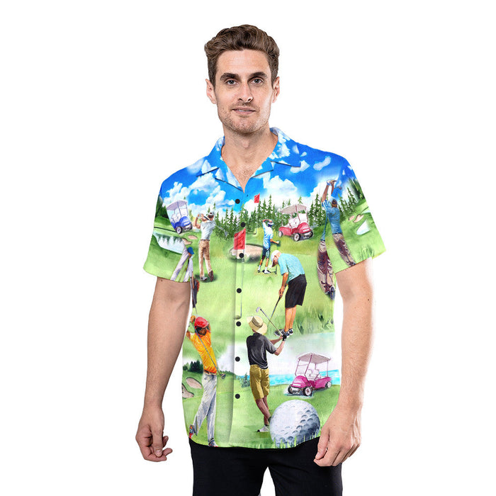 Eat Sleep Golf Repeat Unisex Hawaiian Shirt