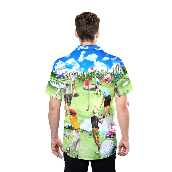Eat Sleep Golf Repeat Unisex Hawaiian Shirt