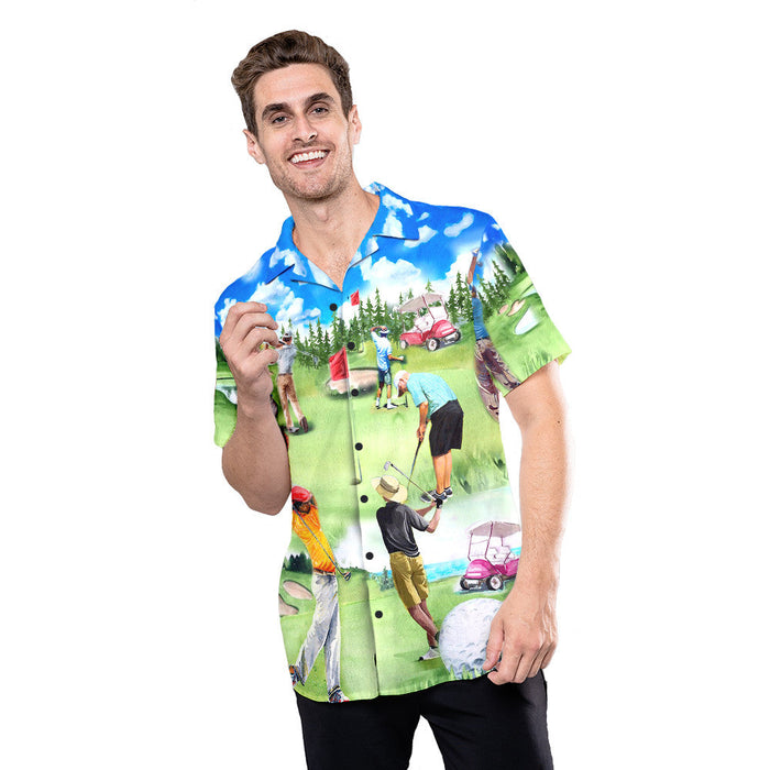 Eat Sleep Golf Repeat Unisex Hawaiian Shirt