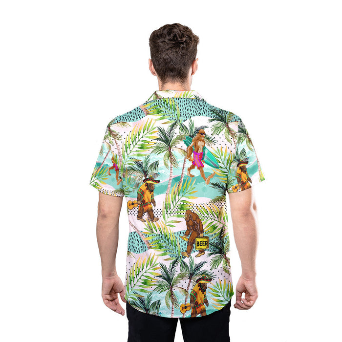 Bigfoot On A Summer Vacation Colorful Aloha - Bigfoot Hawaiian Shirt