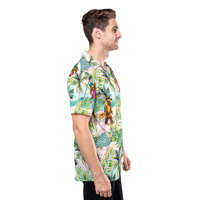 Bigfoot On A Summer Vacation Colorful Aloha - Bigfoot Hawaiian Shirt