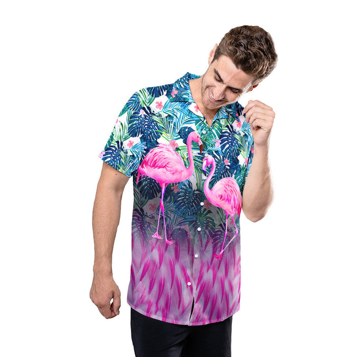 3D Flamingo Hawaii Shirt