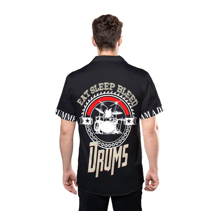 Drum Shirt - Eat Sleep Bleed Drums Custom Hawaiian Shirt RE