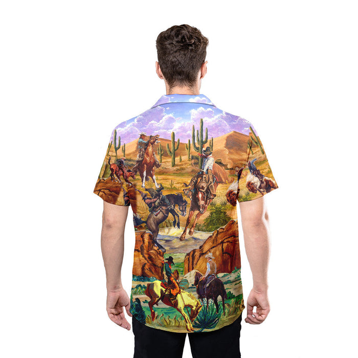 Cowboys Life By The Desert Colorful Best Unisex Hawaiian Shirt