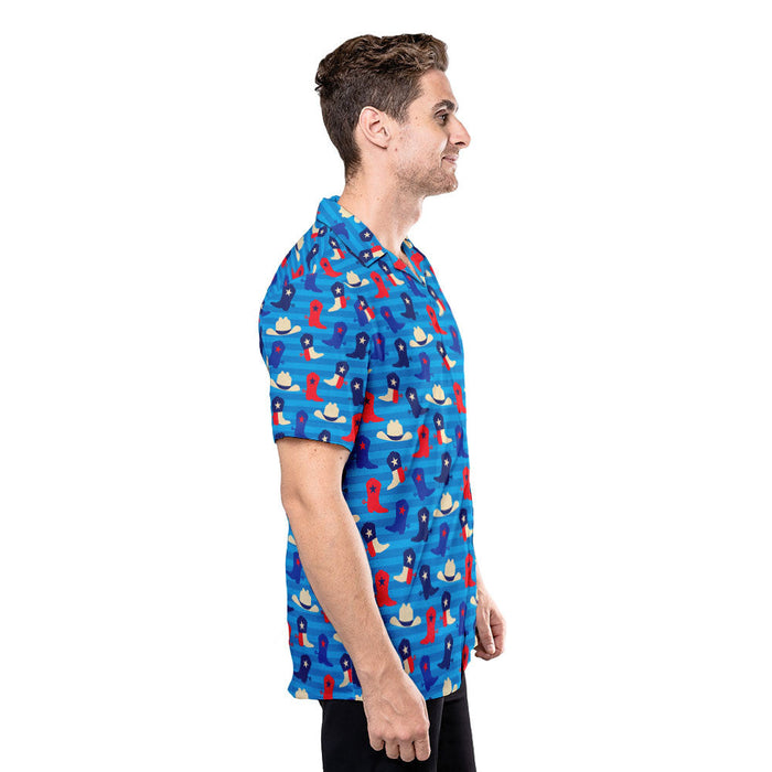 Cowboy Boot and Hat Texas Colorful Unique Design Unisex Hawaiian Shirt