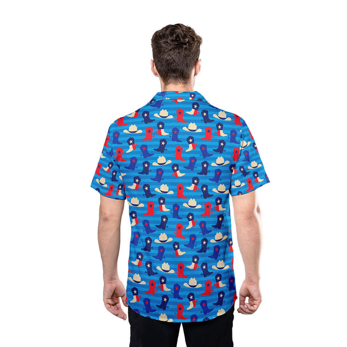 Cowboy Boot and Hat Texas Colorful Unique Design Unisex Hawaiian Shirt