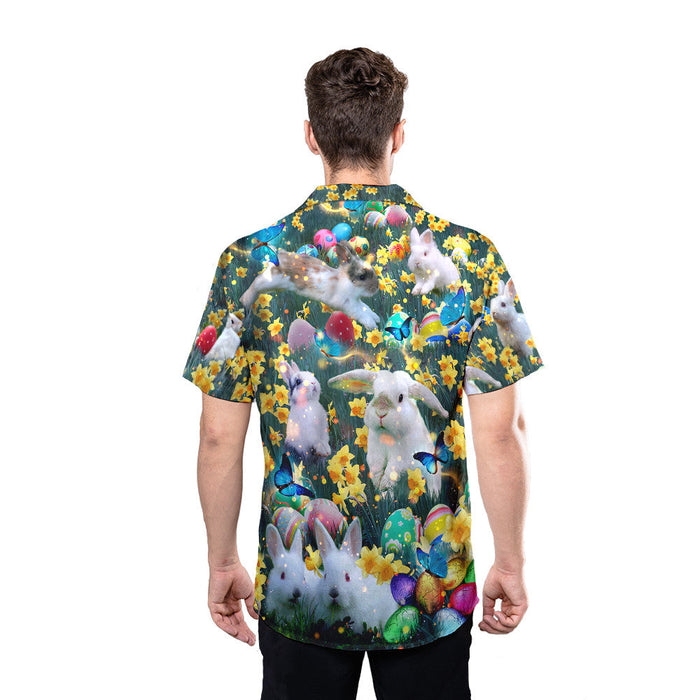 Bunny Kisses & Easter Wishes Unisex Hawaiian Shirt