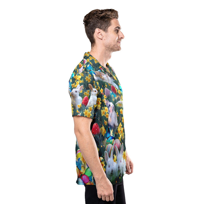 Bunny Kisses & Easter Wishes Unisex Hawaiian Shirt