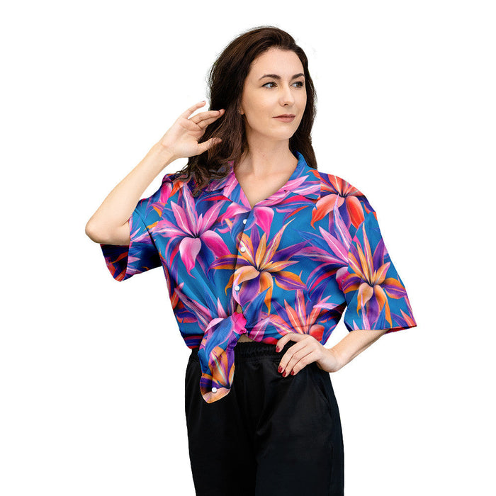 Hawaiian Aloha Shirt For Women, Hawaii Tropical Flowers Pink – AH – J1 Hawaii Shirt