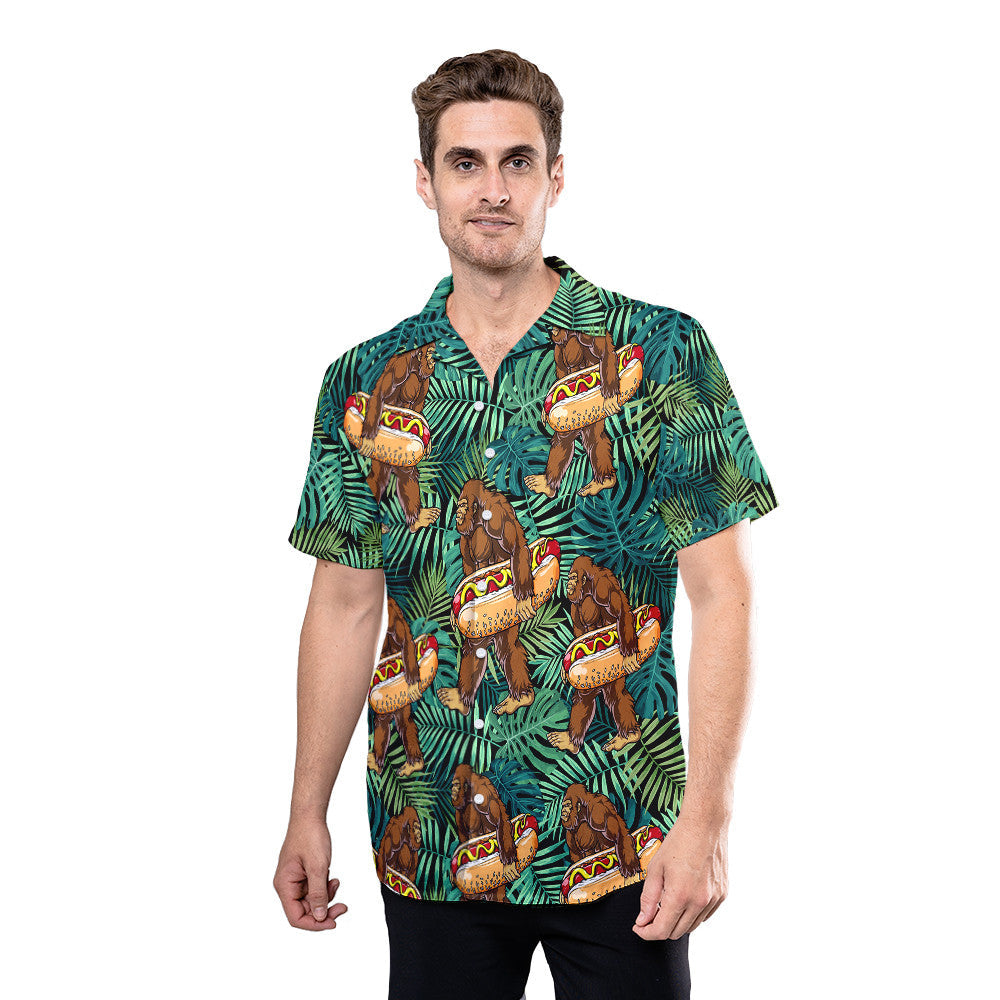 Bigfoot National Hot Dog Day - Bigfoot Hawaiian Shirt