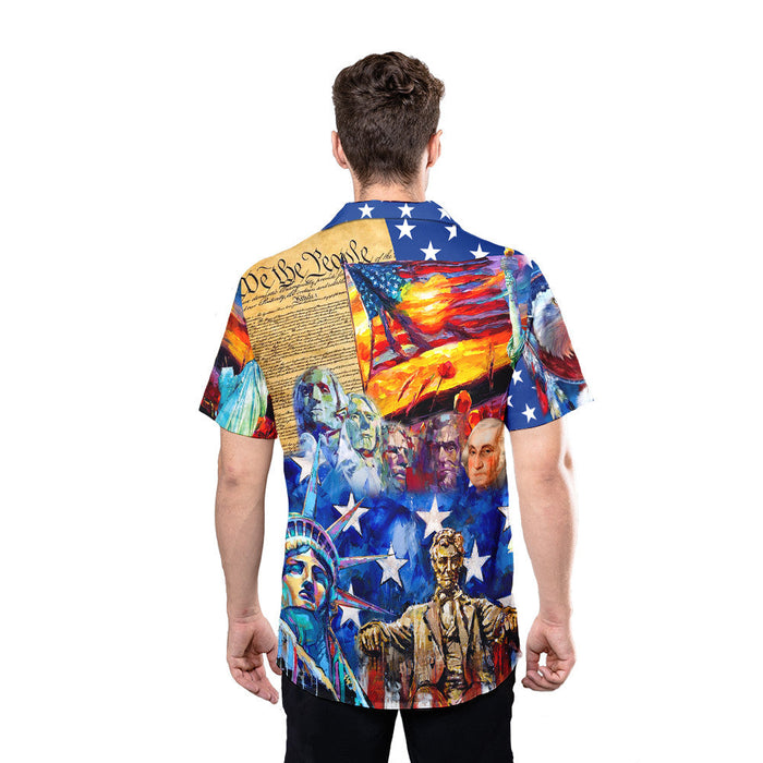 My Patriotic Heart Beats Red White And Blue - 4Th Of July 2021 Hawaiian Shirt