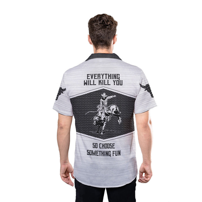 Riding Shirt - Bull Riding Metal Custom Hawaiian Shirt RE