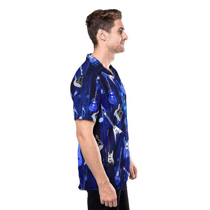 Guitar Shirt - Types Of Guitar Music Note Pattern Customize Music Hawaiian Shirt