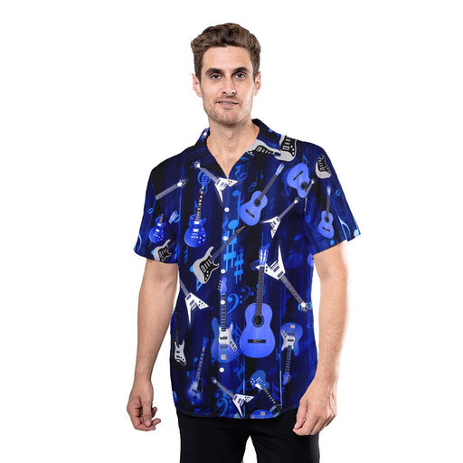 Guitar Shirt - Types Of Guitar Music Note Pattern Customize Music Hawaiian Shirt