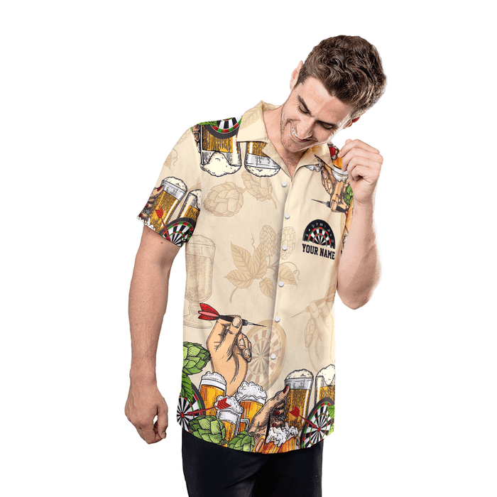 Darts And Beer - Personalized Name 3D Hawaiian Shirt RE