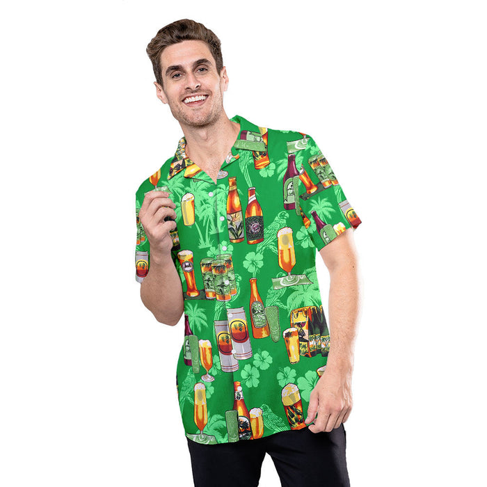 Beer Hawaiian Shirt - Enjoy Drinking Beer Green
