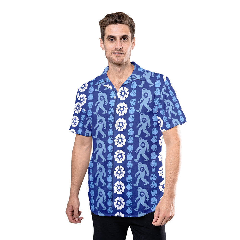 Bigfoot Blue Nice Design - Bigfoot Hawaiian Shirt